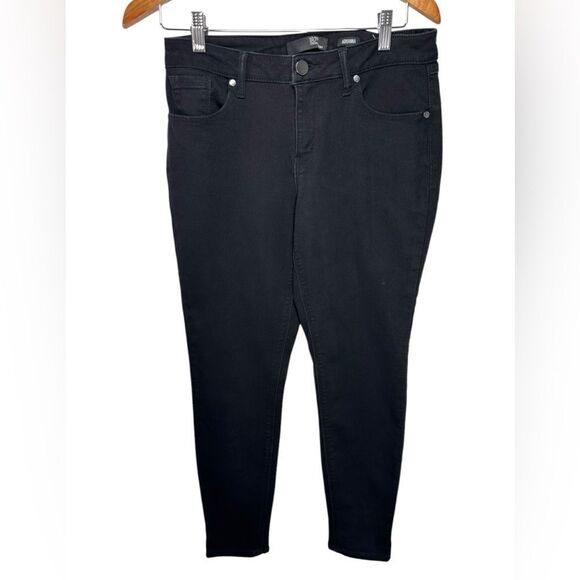 1822 Denim Jeans Womens Black Adrianna Mid Rise Stretch Skinny Size 8 - Picture 1 of 14